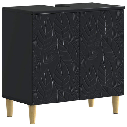 vidaXL 3 Piece Bathroom Cabinet Set DELFT Black Engineered Wood 3