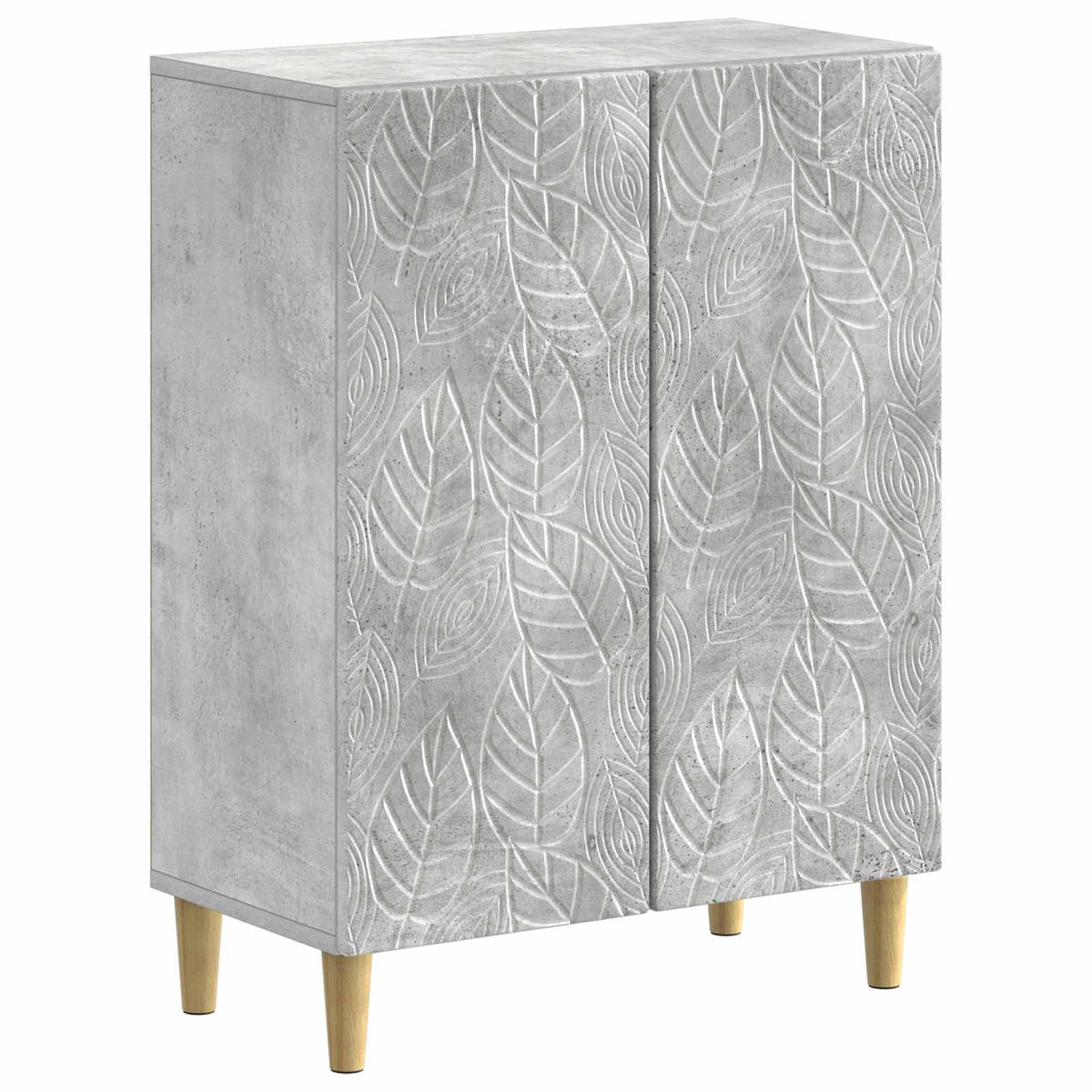 3 Piece Bathroom Cabinet Set DELFT Concrete grey Leaf pattern