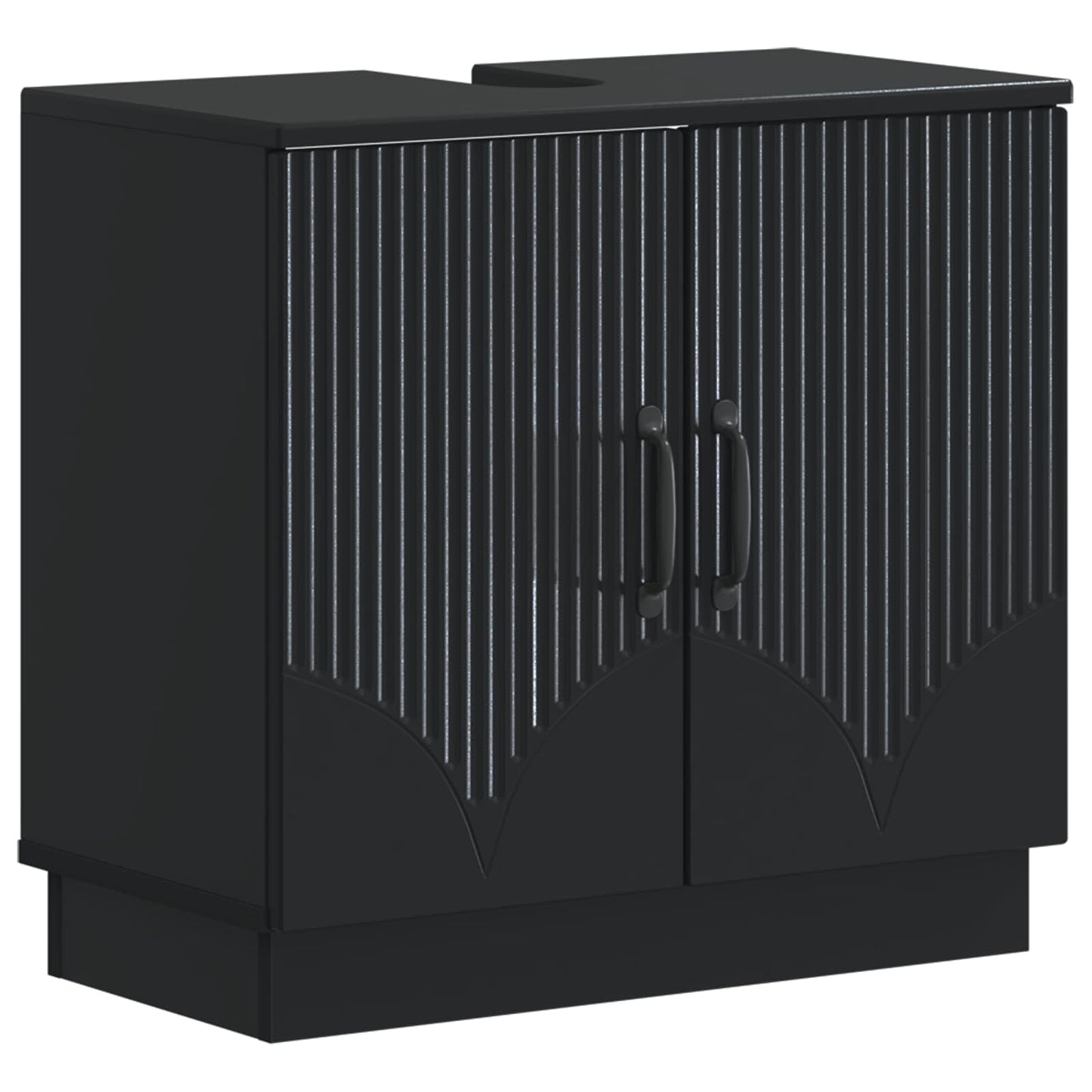 vidaXL 3 Piece Bathroom Cabinet Set HOORN Black Engineered Wood 3