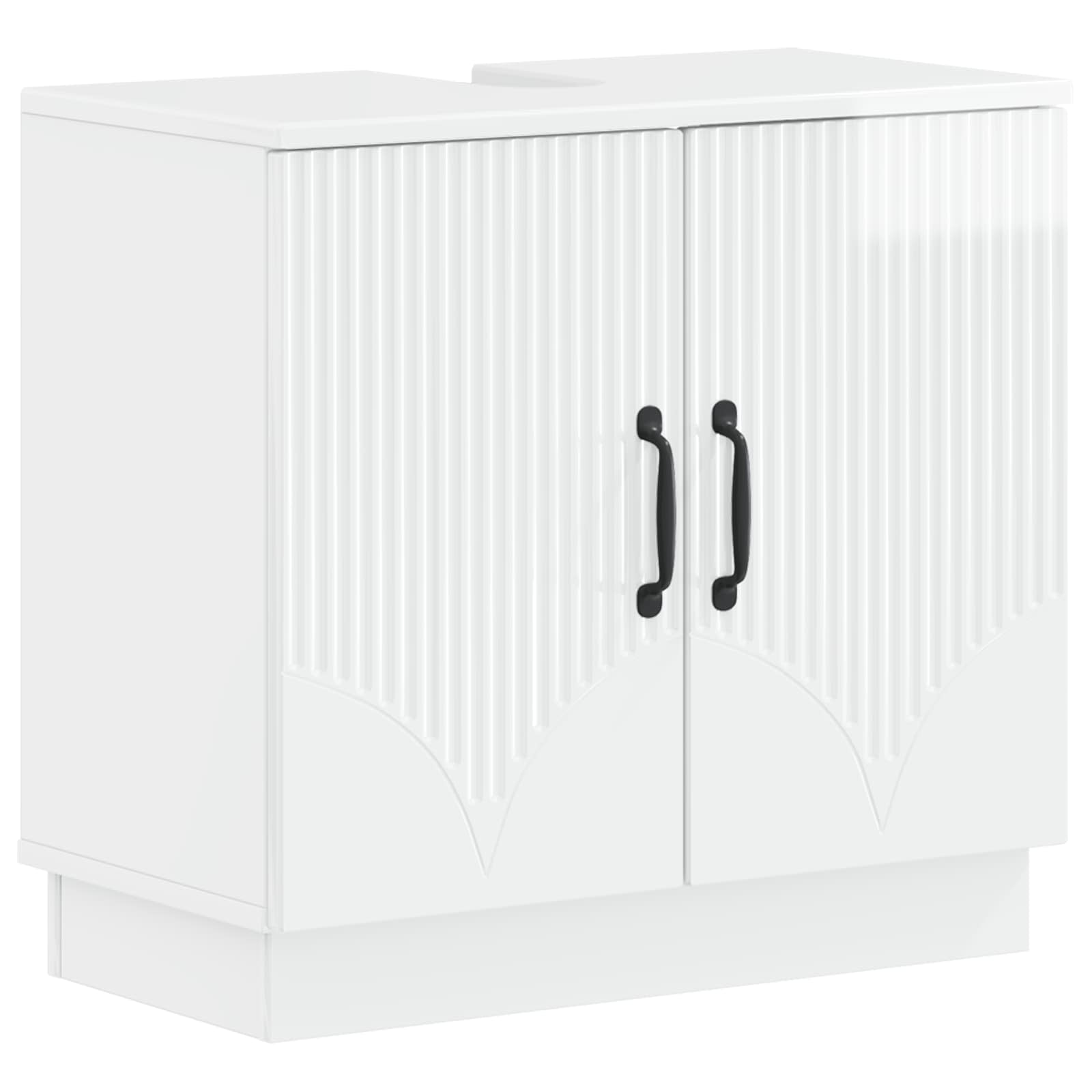vidaXL 3 Piece Bathroom Cabinet Set HOORN High Gloss White 3