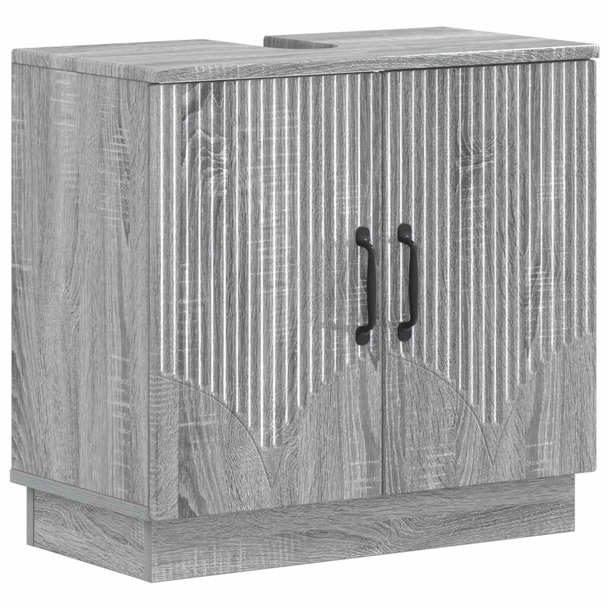 vidaXL 3 Piece Bathroom Cabinet Set HOORN Grey Sonoma Engineered Wood 4