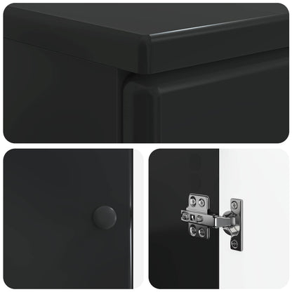 vidaXL 3 Piece Bathroom Cabinet Set BREDA Black Engineered Wood 6