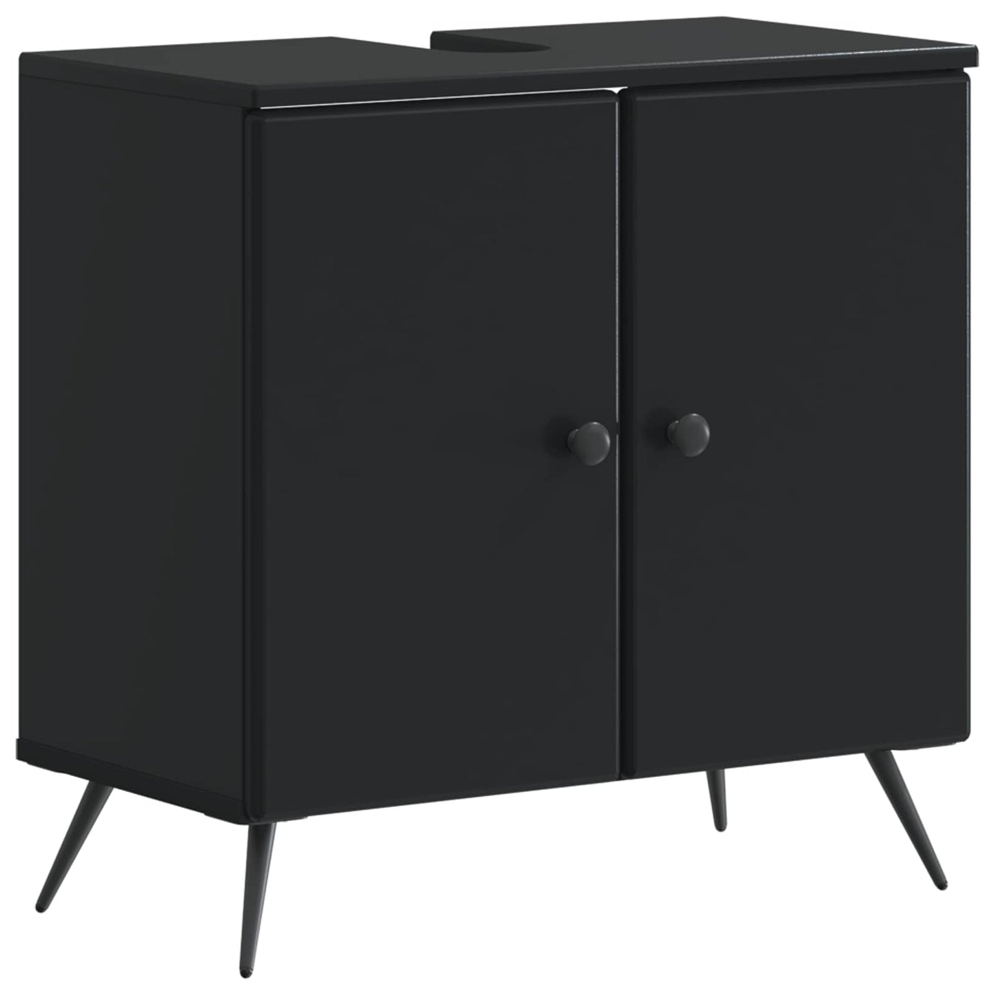 vidaXL 3 Piece Bathroom Cabinet Set BREDA Black Engineered Wood 3