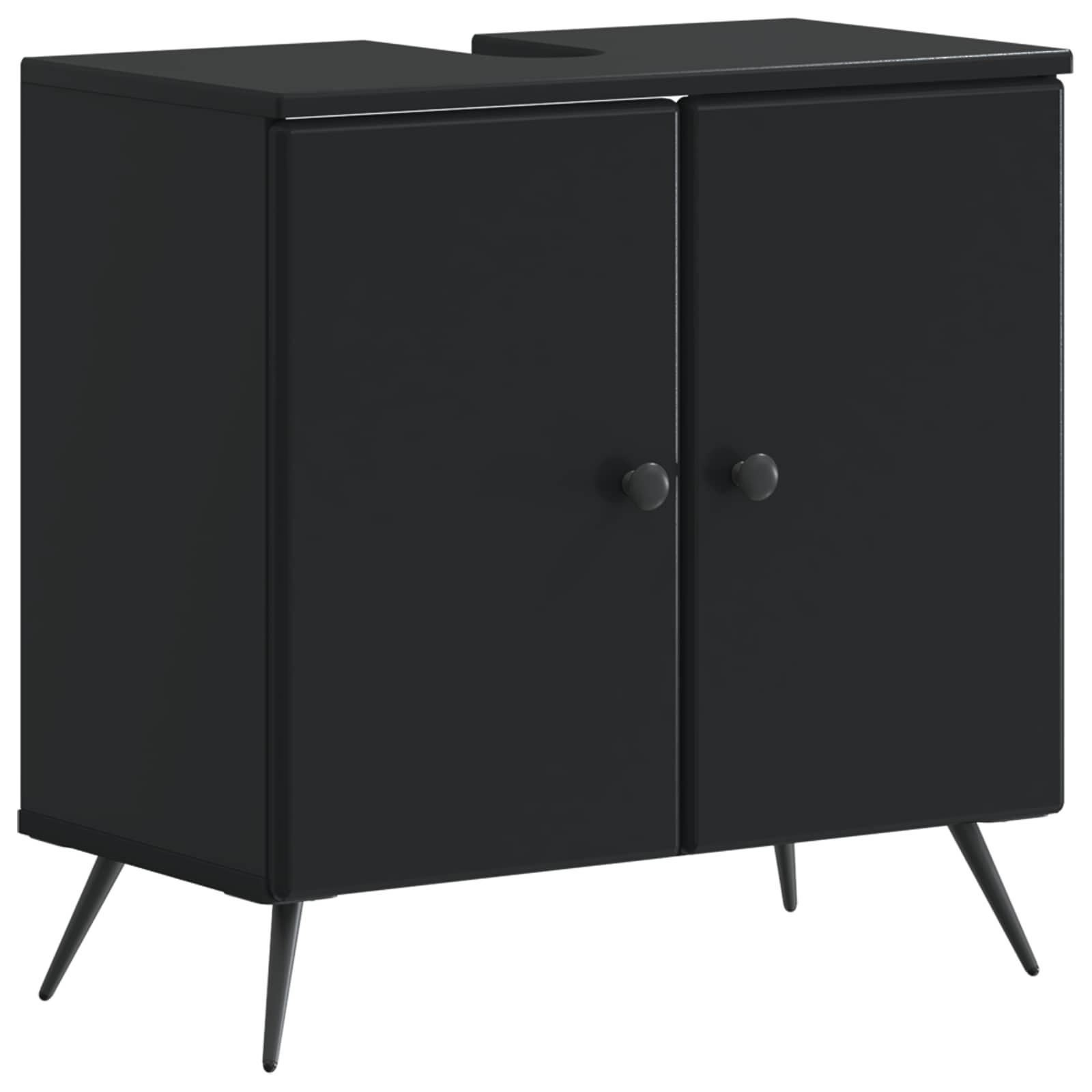 vidaXL 3 Piece Bathroom Cabinet Set BREDA Black Engineered Wood 3