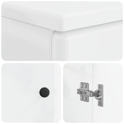 vidaXL 3 Piece Bathroom Cabinet Set BREDA High Gloss White 6