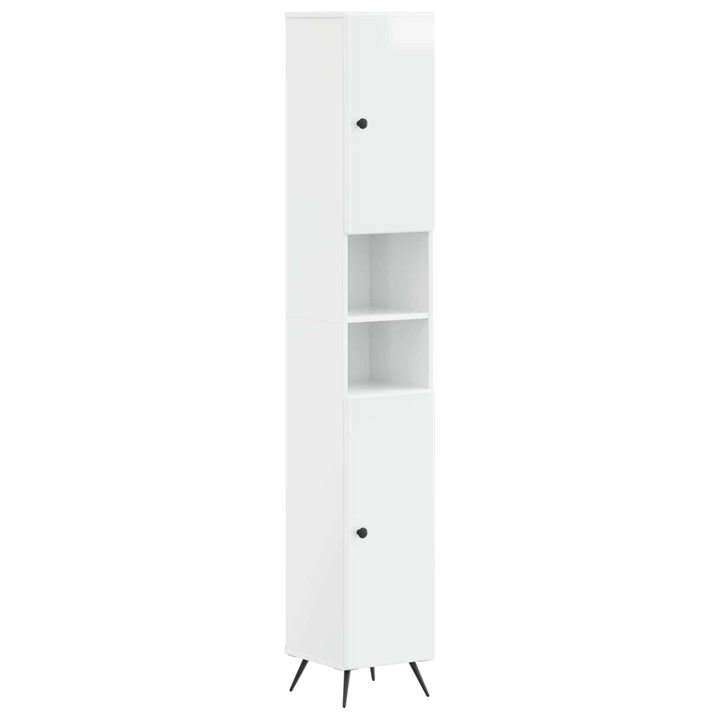 vidaXL 3 Piece Bathroom Cabinet Set BREDA High Gloss White 4