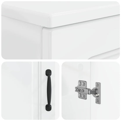 vidaXL 3 Piece Bathroom Cabinet Set UTRECHT High Gloss White 6