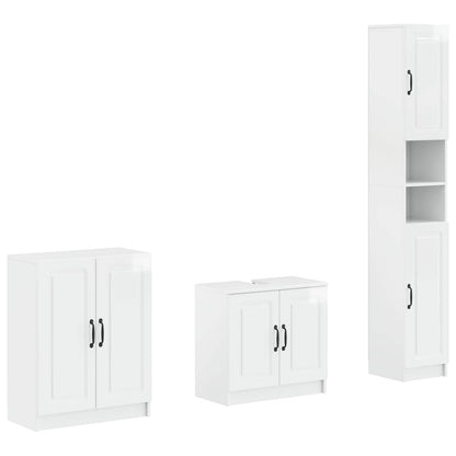 vidaXL 3 Piece Bathroom Cabinet Set UTRECHT High Gloss White 1