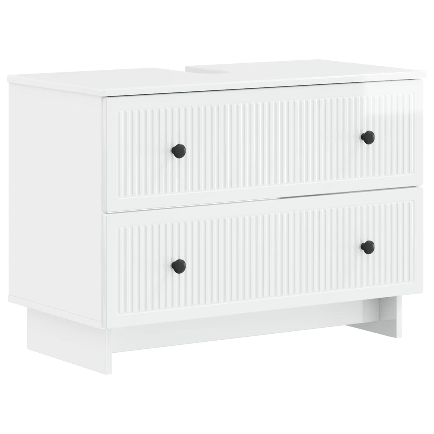 vidaXL 3 Piece Bathroom Cabinet Set EDE High Gloss White 6