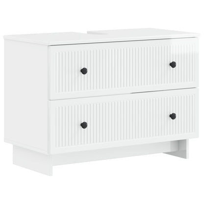 vidaXL 3 Piece Bathroom Cabinet Set EDE High Gloss White 6
