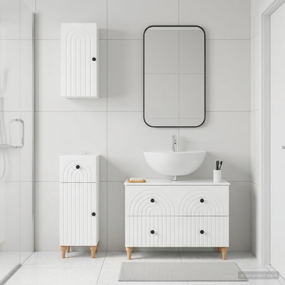 vidaXL 3 Piece Bathroom Cabinet Set ALKMAAR High Gloss White 3