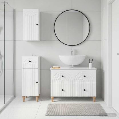 vidaXL 3 Piece Bathroom Cabinet Set ALKMAAR High Gloss White 1