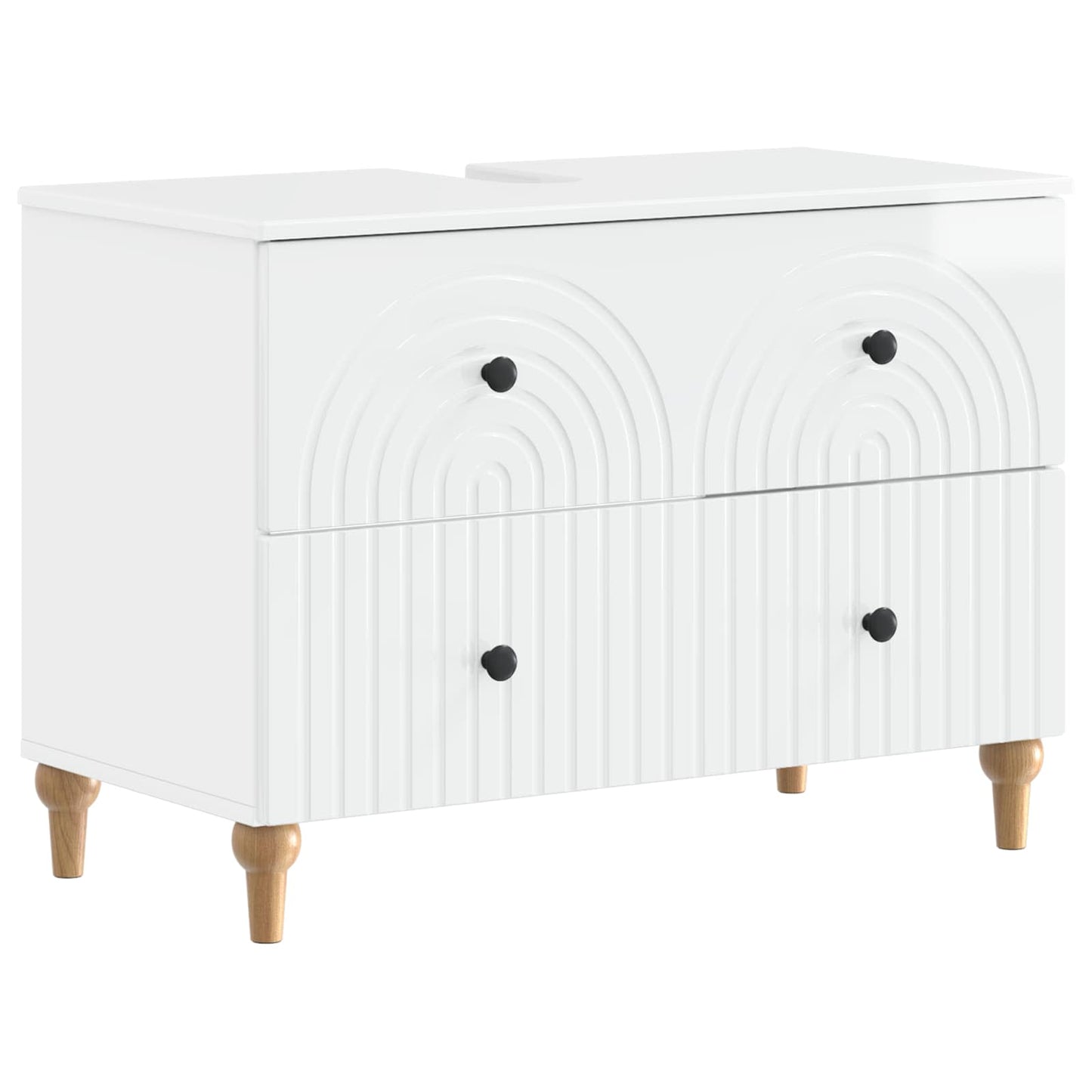 vidaXL 3 Piece Bathroom Cabinet Set ALKMAAR High Gloss White 6