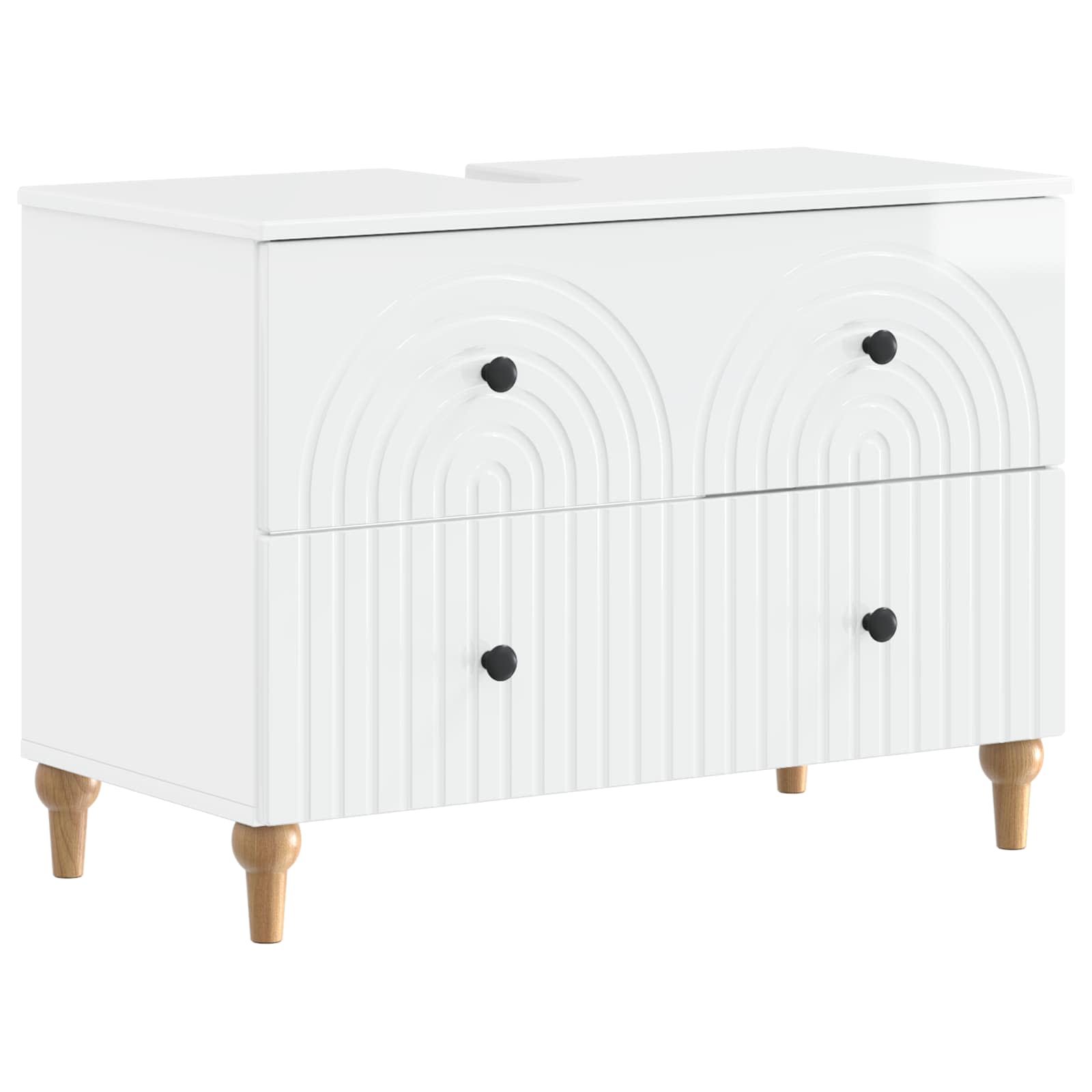 vidaXL 3 Piece Bathroom Cabinet Set ALKMAAR High Gloss White 6