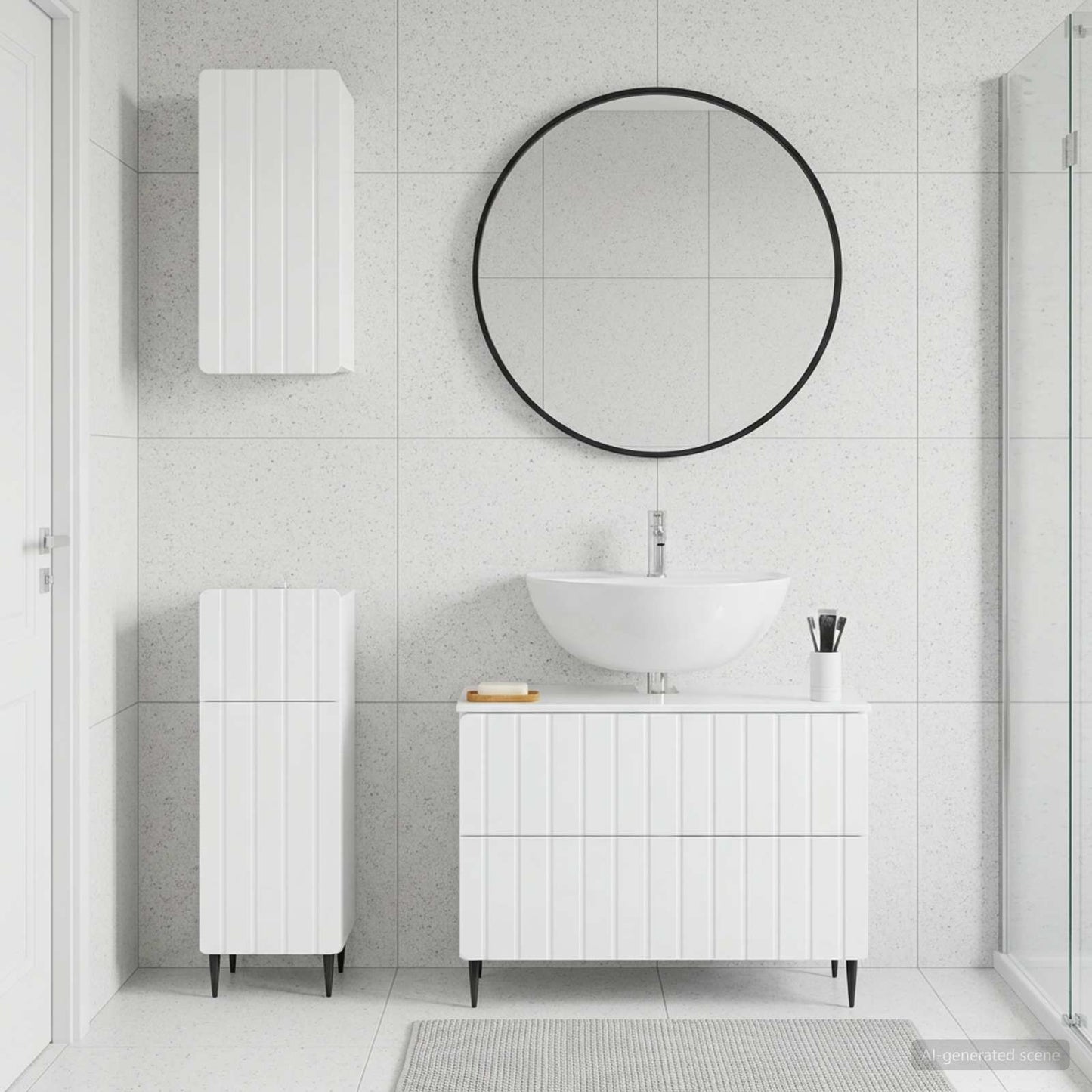 vidaXL 3 Piece Bathroom Cabinet Set ZWOLLE High Gloss White 1