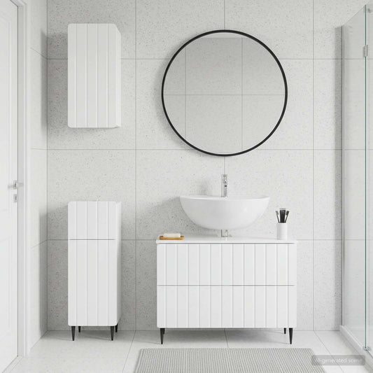 vidaXL 3 Piece Bathroom Cabinet Set ZWOLLE High Gloss White 1