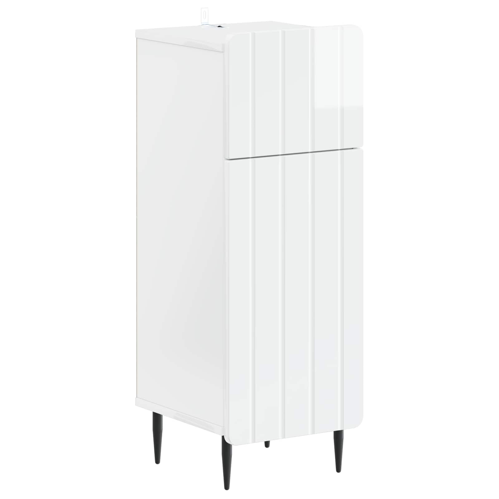 vidaXL 3 Piece Bathroom Cabinet Set ZWOLLE High Gloss White 4