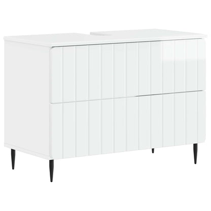 vidaXL 3 Piece Bathroom Cabinet Set ZWOLLE High Gloss White 6