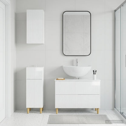 vidaXL 3 Piece Bathroom Cabinet Set ARNHEM High Gloss White 3