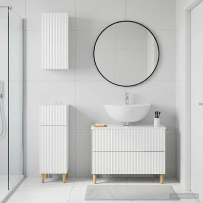 vidaXL 3 Piece Bathroom Cabinet Set ARNHEM High Gloss White 1