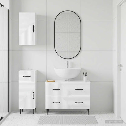 vidaXL 3 Piece Bathroom Cabinet Set HAARLEM High Gloss White 1