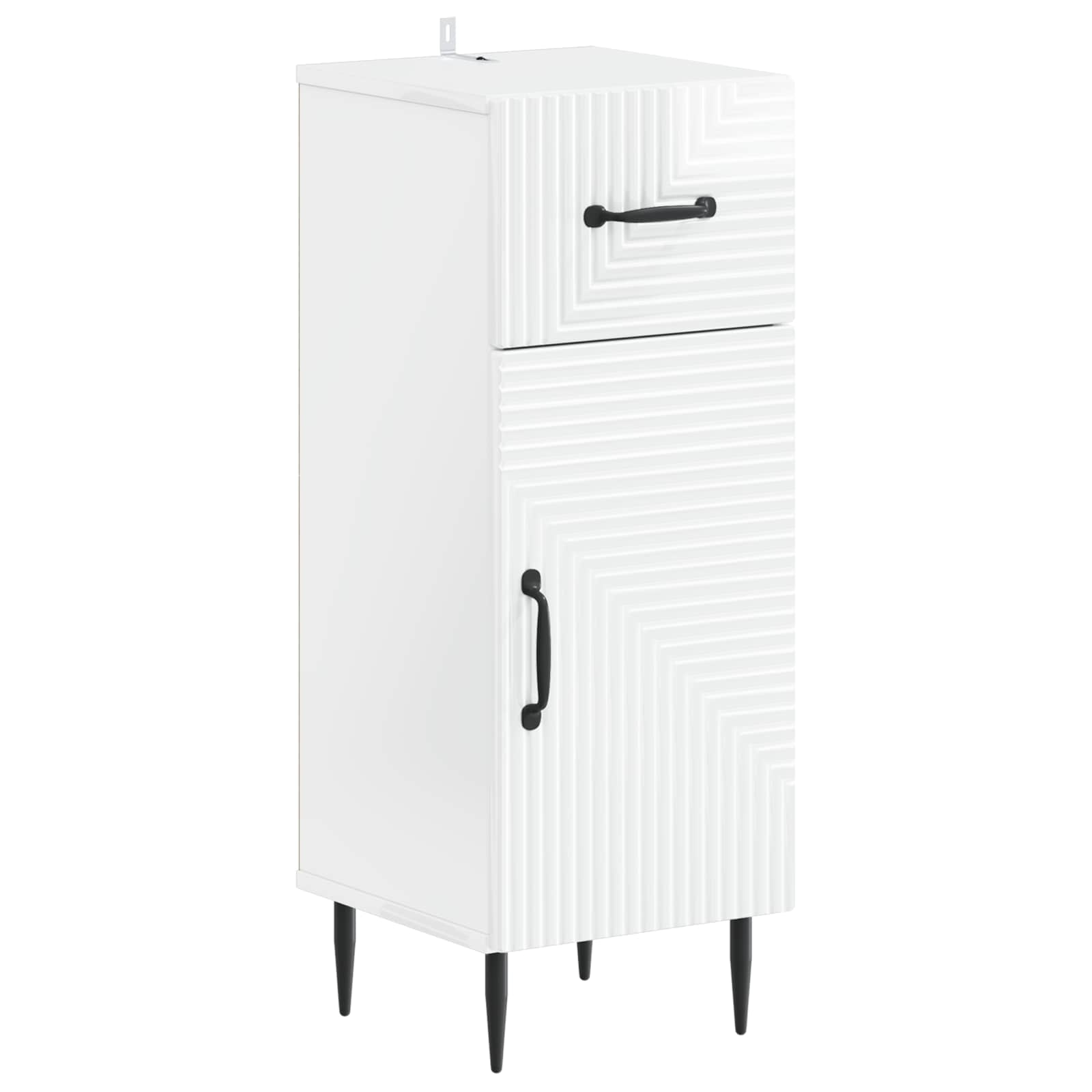 vidaXL 3 Piece Bathroom Cabinet Set HAARLEM High Gloss White 4
