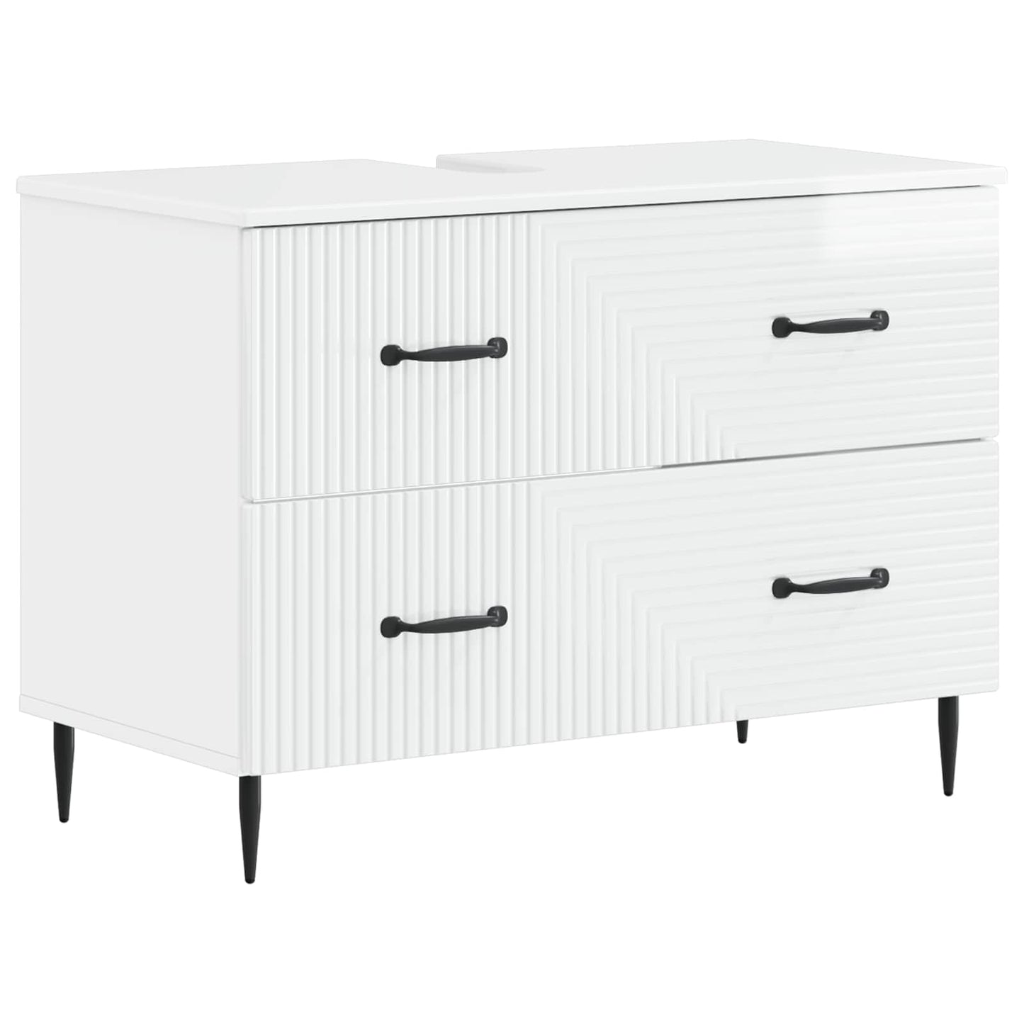vidaXL 3 Piece Bathroom Cabinet Set HAARLEM High Gloss White 6