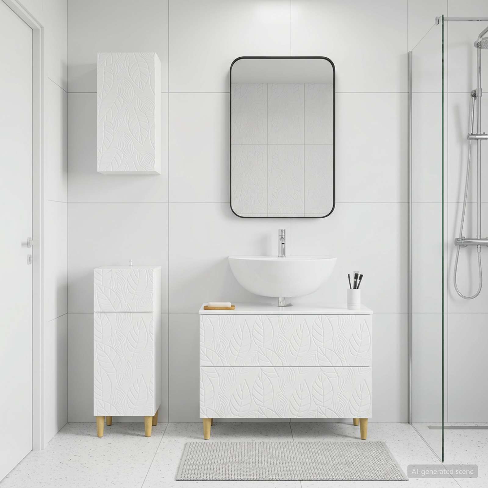vidaXL 3 Piece Bathroom Cabinet Set DELFT High Gloss White 1