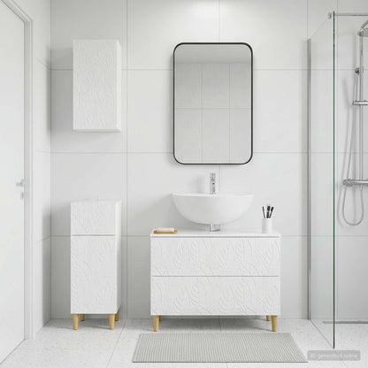 vidaXL 3 Piece Bathroom Cabinet Set DELFT High Gloss White 1