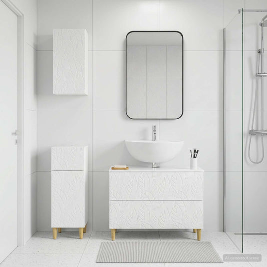 vidaXL 3 Piece Bathroom Cabinet Set DELFT High Gloss White 1