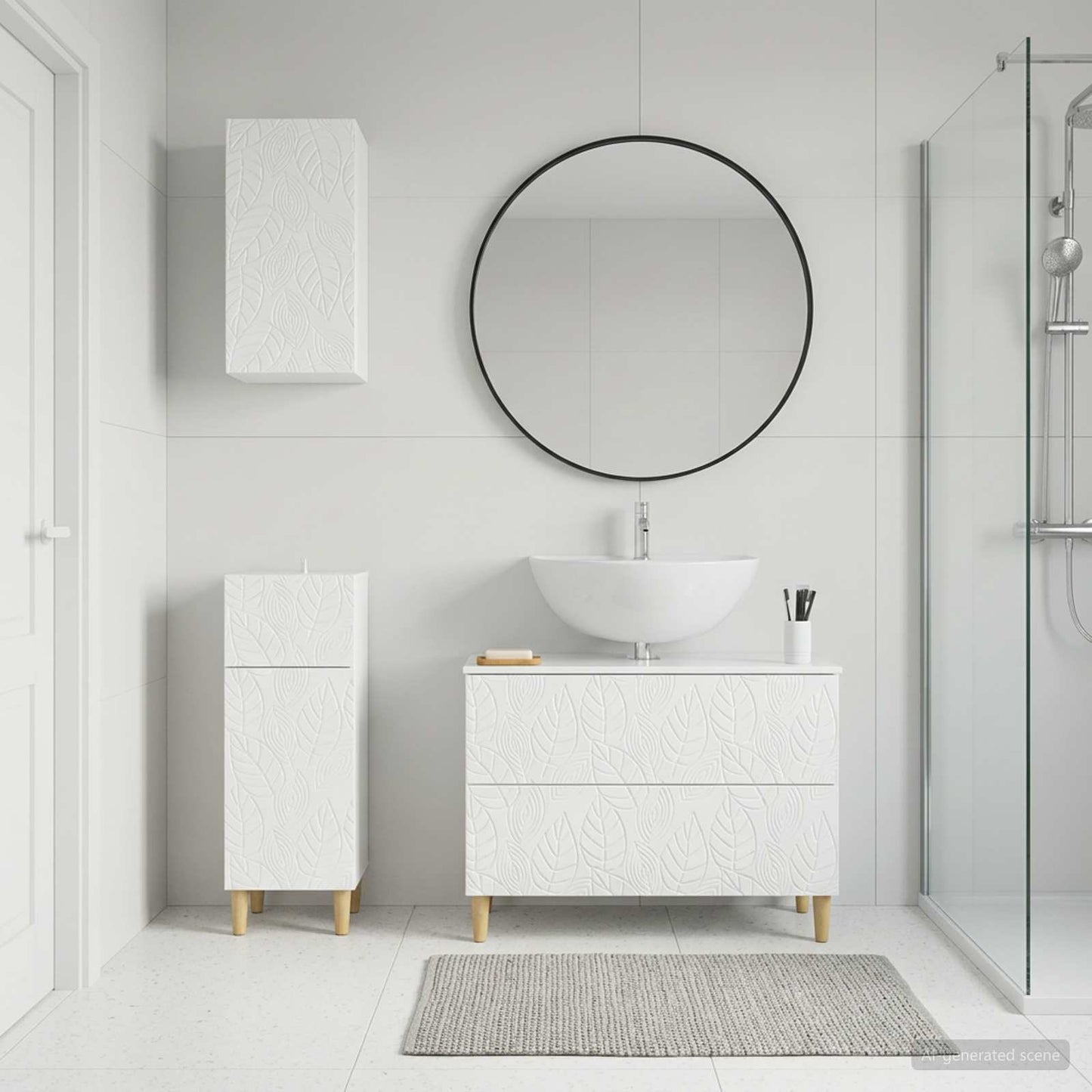 vidaXL 3 Piece Bathroom Cabinet Set DELFT High Gloss White 3