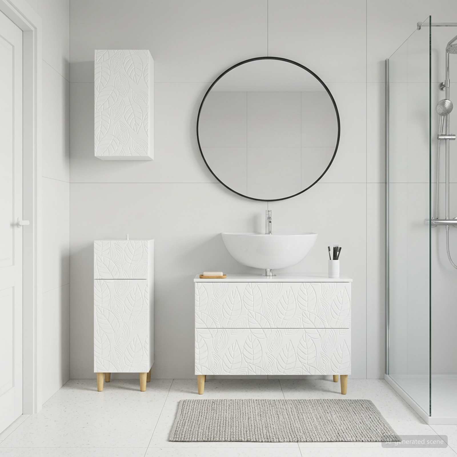 vidaXL 3 Piece Bathroom Cabinet Set DELFT High Gloss White 3
