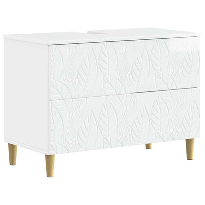 vidaXL 3 Piece Bathroom Cabinet Set DELFT High Gloss White 6