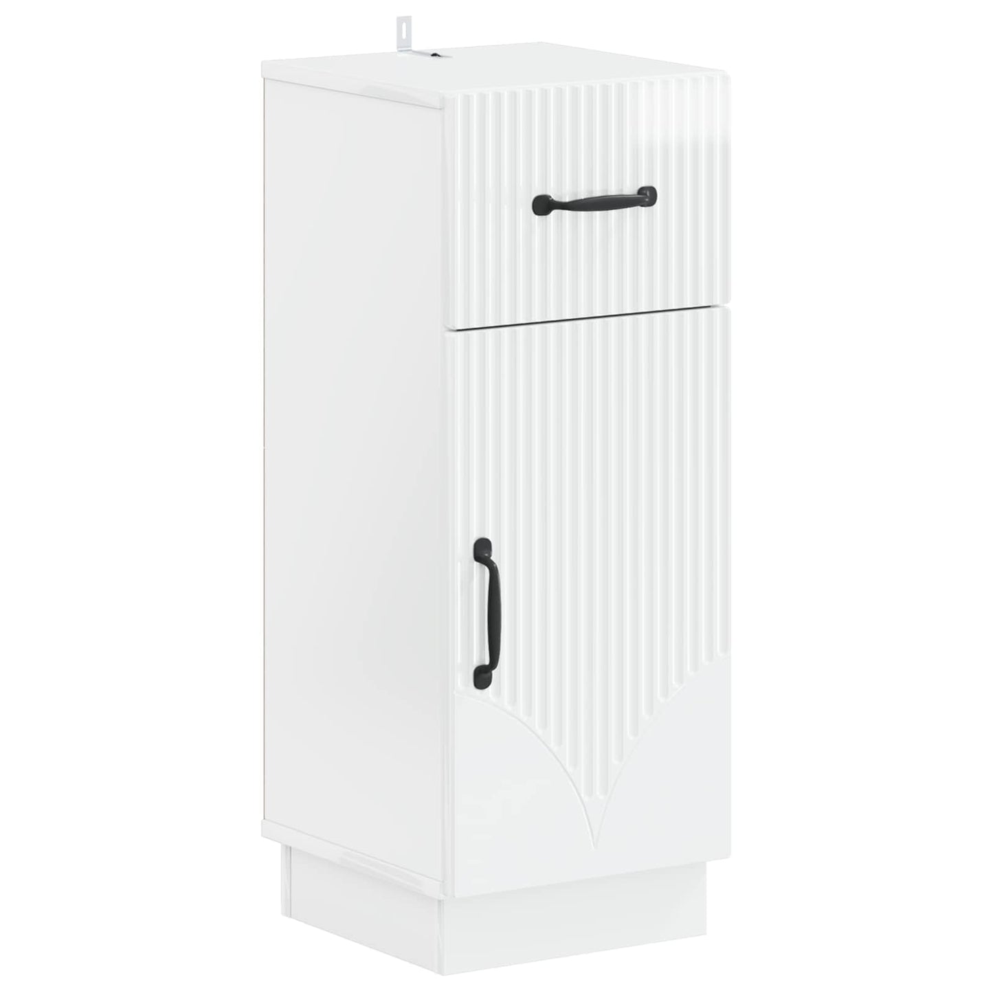 vidaXL 3 Piece Bathroom Cabinet Set HOORN High Gloss White 4