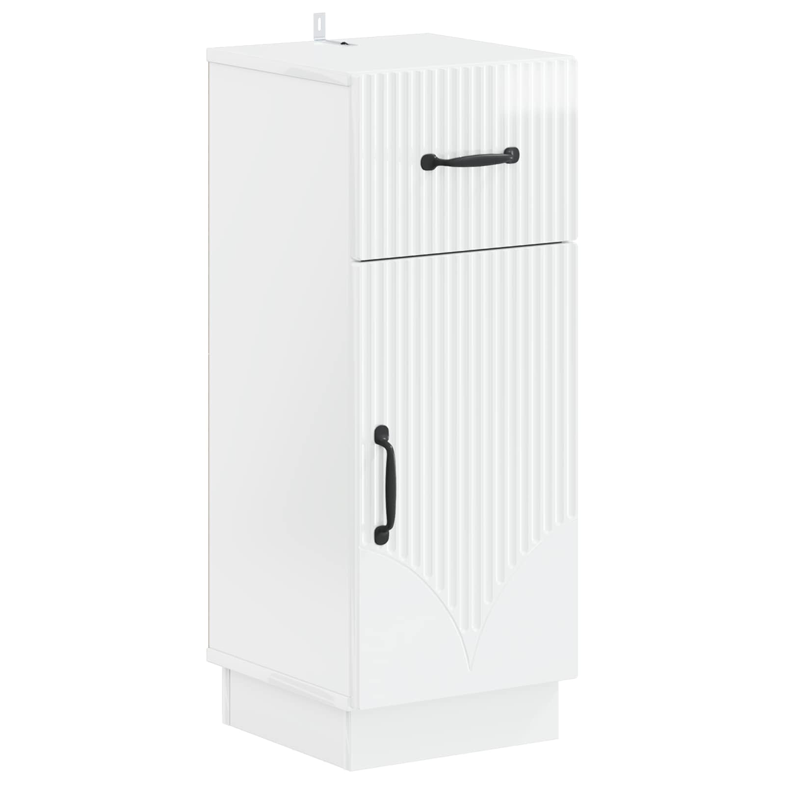 vidaXL 3 Piece Bathroom Cabinet Set HOORN High Gloss White 4