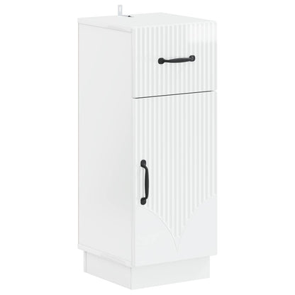vidaXL 3 Piece Bathroom Cabinet Set HOORN High Gloss White 4