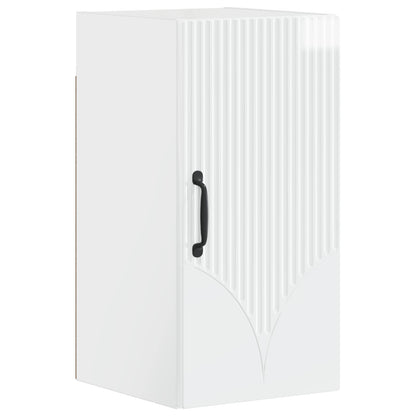 vidaXL 3 Piece Bathroom Cabinet Set HOORN High Gloss White 5