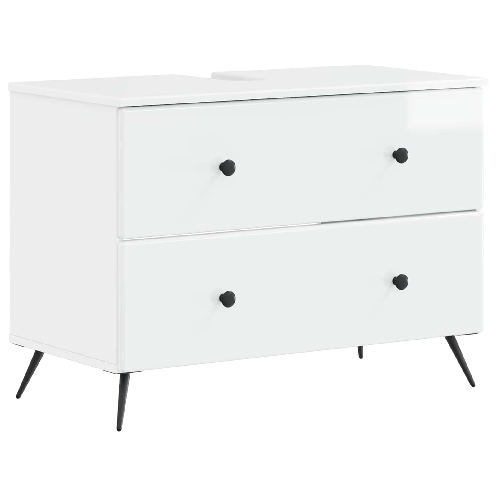 vidaXL 3 Piece Bathroom Cabinet Set BREDA High Gloss White 6