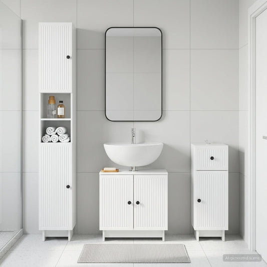 vidaXL 3 Piece Bathroom Cabinet Set EDE Engineered Wood 1
