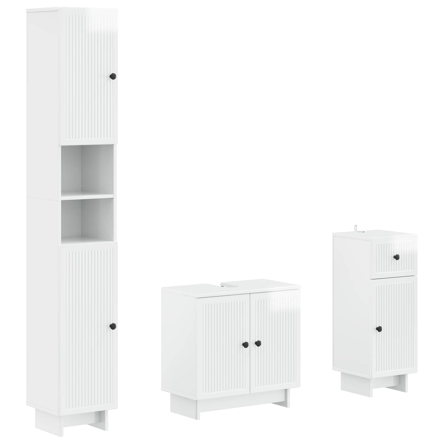 vidaXL 3 Piece Bathroom Cabinet Set EDE Engineered Wood 2