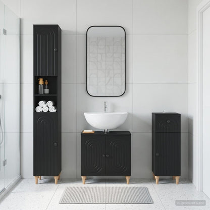vidaXL 3 Piece Bathroom Cabinet Set ALKMAAR Engineered Wood 1