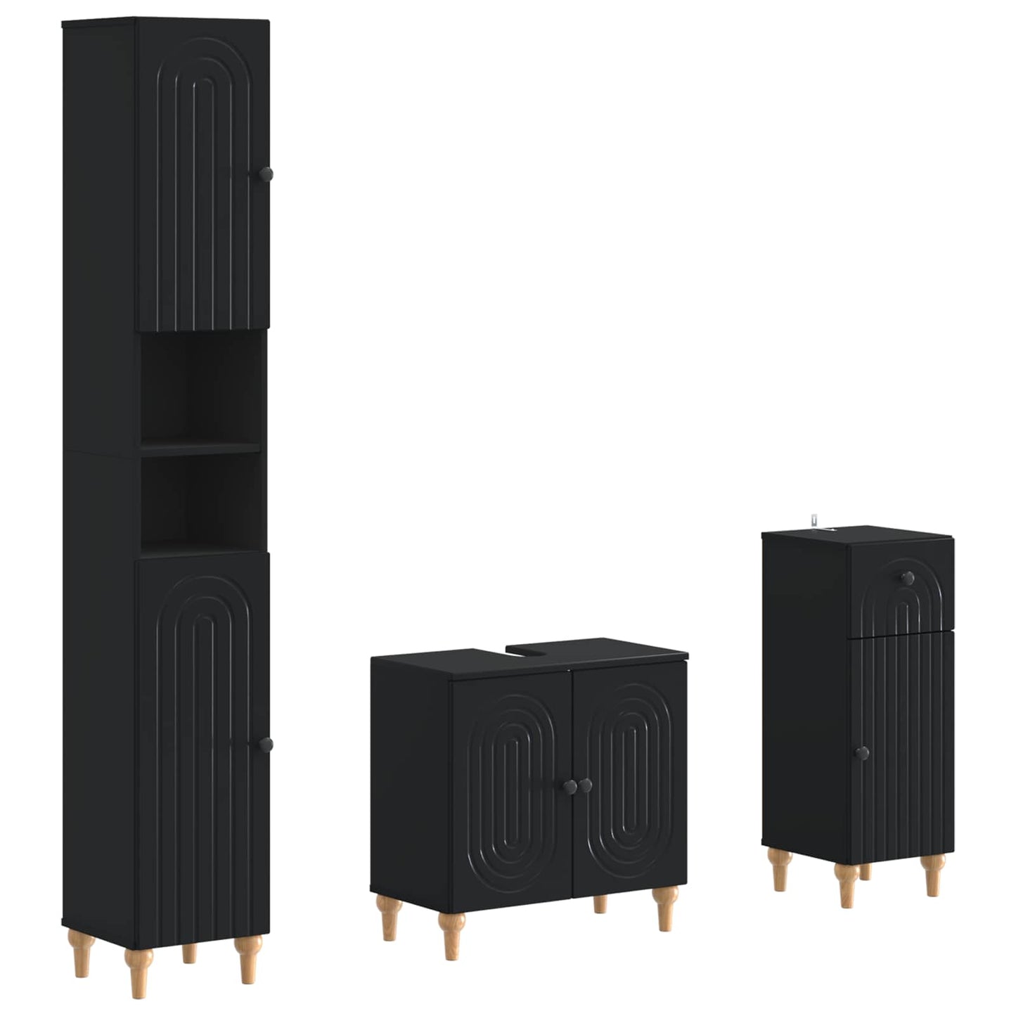 vidaXL 3 Piece Bathroom Cabinet Set ALKMAAR Engineered Wood 2