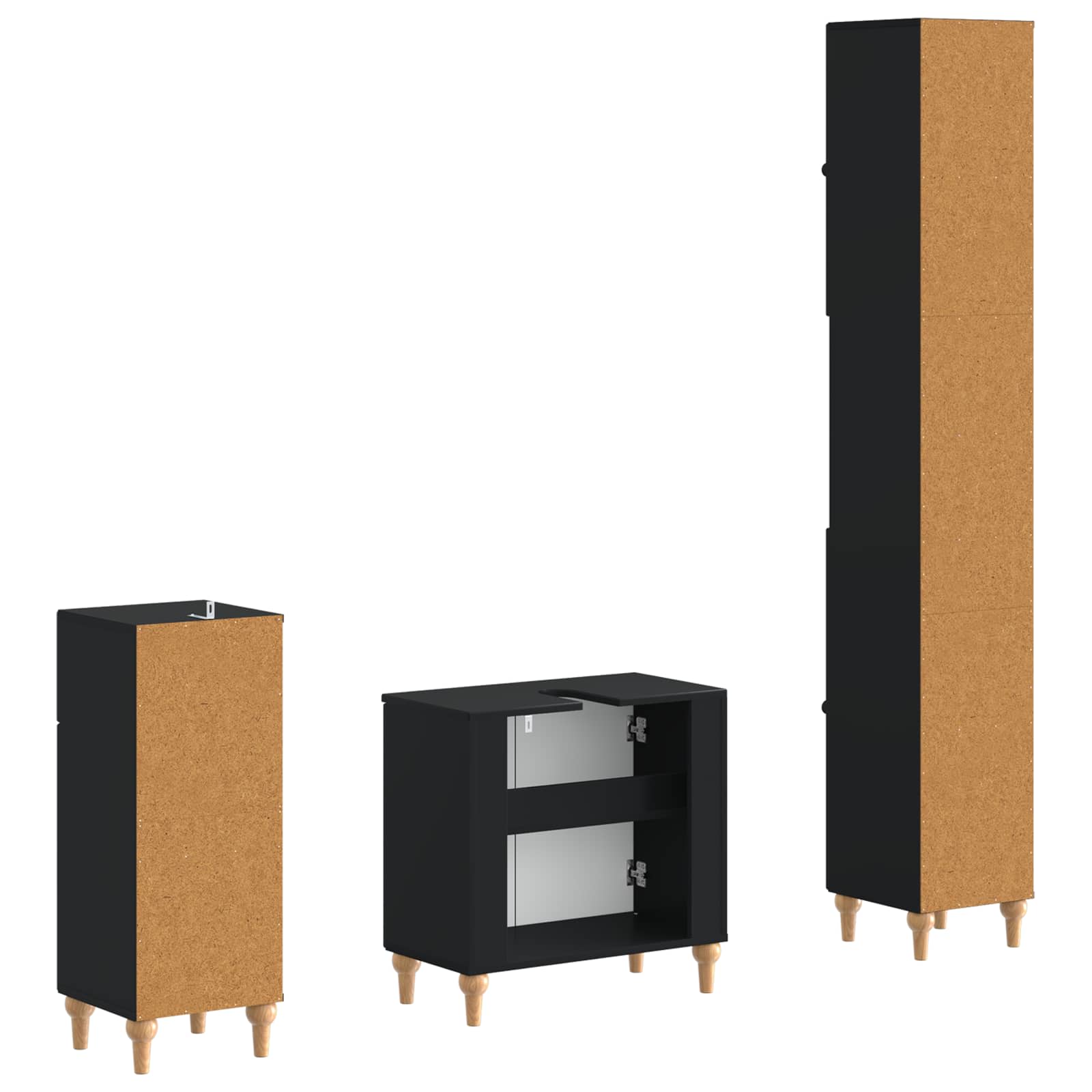 vidaXL 3 Piece Bathroom Cabinet Set ALKMAAR Engineered Wood 6
