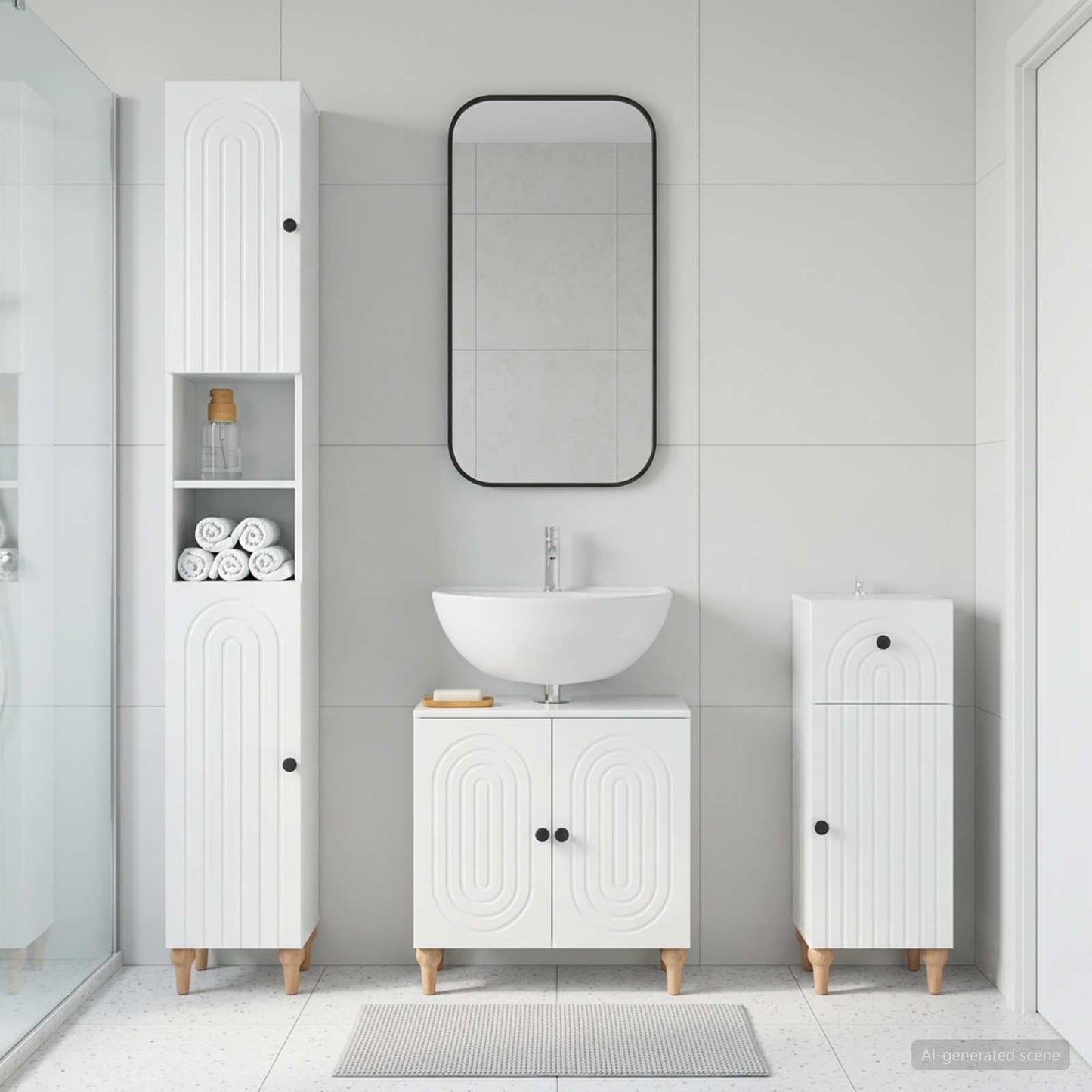 vidaXL 3 Piece Bathroom Cabinet Set ALKMAAR Engineered Wood 1