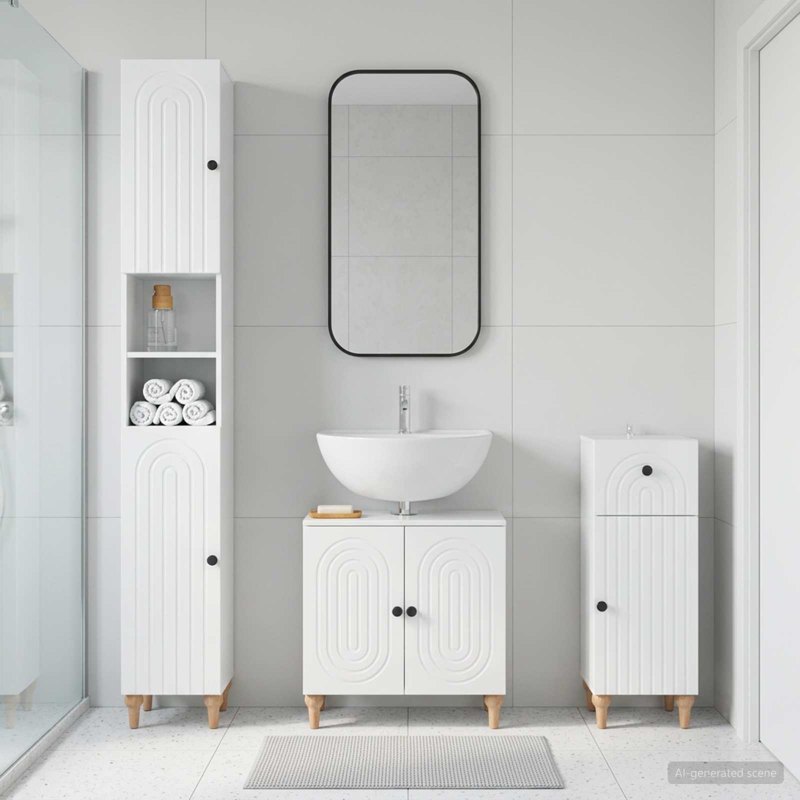 vidaXL 3 Piece Bathroom Cabinet Set ALKMAAR Engineered Wood 1