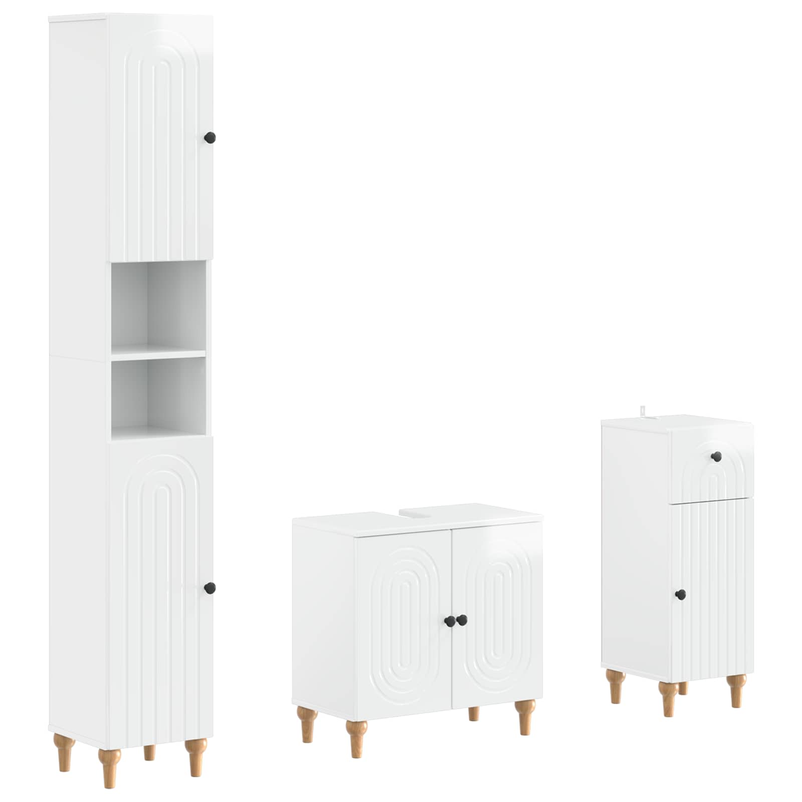 vidaXL 3 Piece Bathroom Cabinet Set ALKMAAR Engineered Wood 2