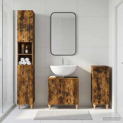vidaXL 3 Piece Bathroom Cabinet Set ALKMAAR Engineered Wood 1