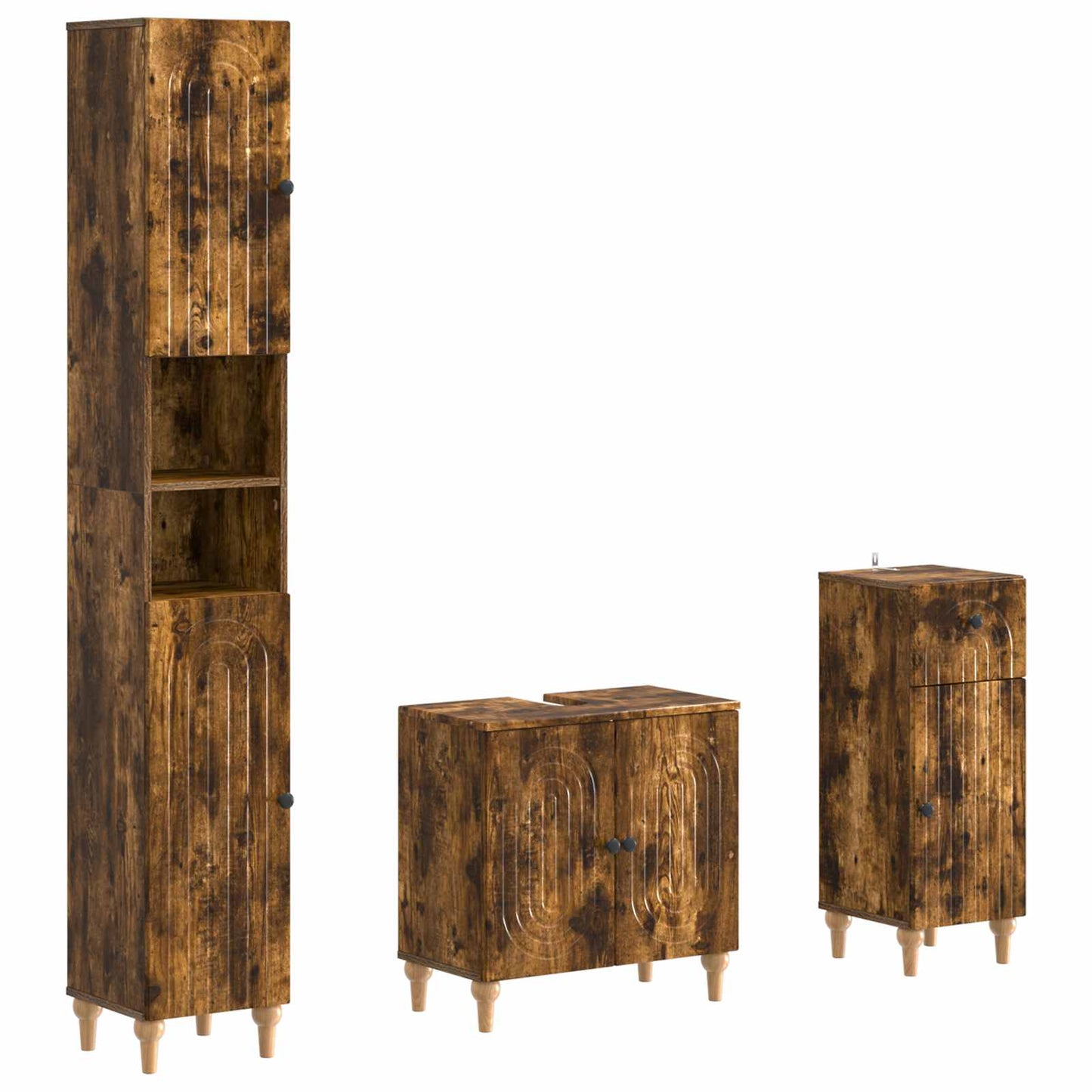 vidaXL 3 Piece Bathroom Cabinet Set ALKMAAR Engineered Wood 2