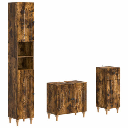 vidaXL 3 Piece Bathroom Cabinet Set ALKMAAR Engineered Wood 2
