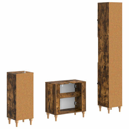 vidaXL 3 Piece Bathroom Cabinet Set ALKMAAR Engineered Wood 6